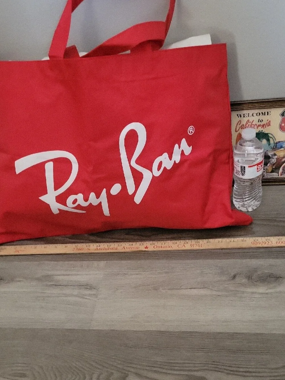 Ray-Ban Red Nylon Canvas Limited Edition Promo Tote